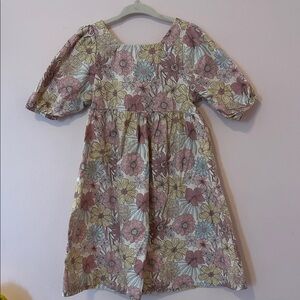Floral Kids Dress in Pink and Yellow
